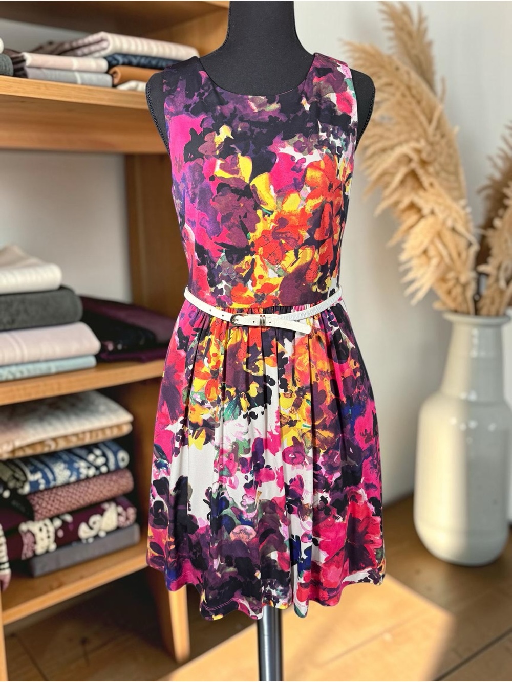 Jessica Simpson Girls Multicolor Floral Fit-and-Flare Dress